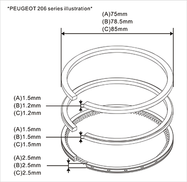 PISTON RING-PEUGEOT 206